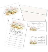 New Chapter Begin Baby Shower Invitations For Girl & Boy, Sets of 25 Book Flower Bow Invites With...