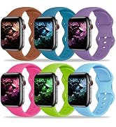 6 Pack Bands Compatible with Apple Watch Band 49mm 46mm 45mm 44mm 42mm 41mm 40mm 38mm for Women M...