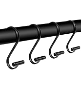 Metal Shower Curtain Hooks,Rust Proof Shower Curtain Rings for Bathroom,T-Bar Decorative Shower C...