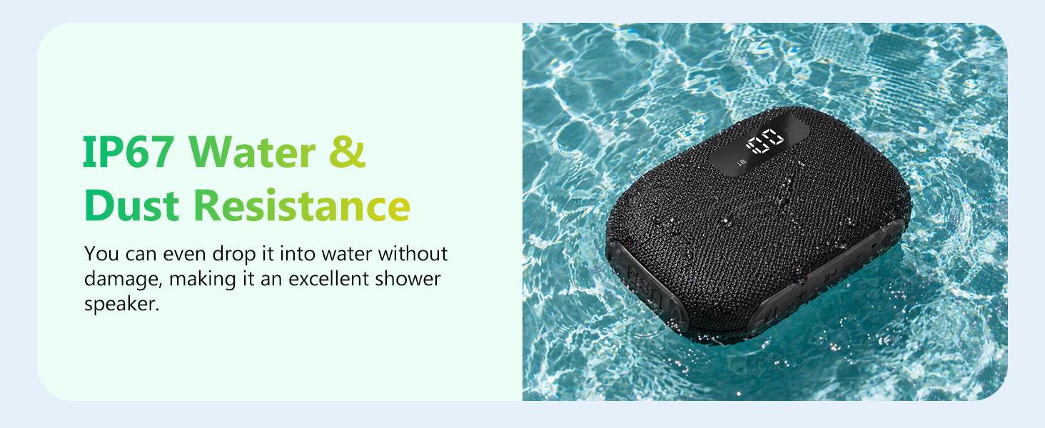 This Bluetooth speaker is waterproof and can be immersed in water for up to 30 minutes.