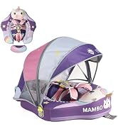 Mambobaby Float Non-Inflatable Baby Float with Canopy, Five-Point Safety System, 3D Canopy(Detach...
