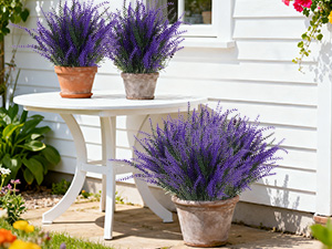 Artificial Lavender Outdoor Greenery Stems for Outdoor Window Garden Office Patio Porch Decor