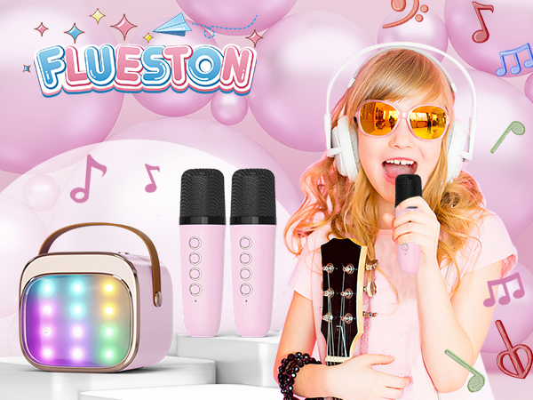 kids karaoke machine with 2 wireless microphones