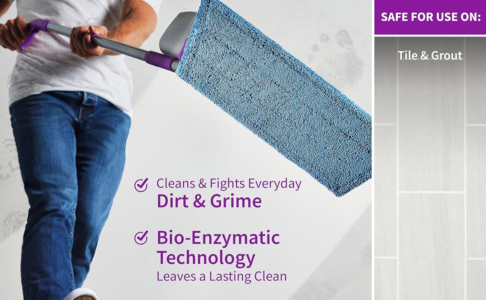 Cleans & fights everyday dirt and grime and is safe for use on tile and grout