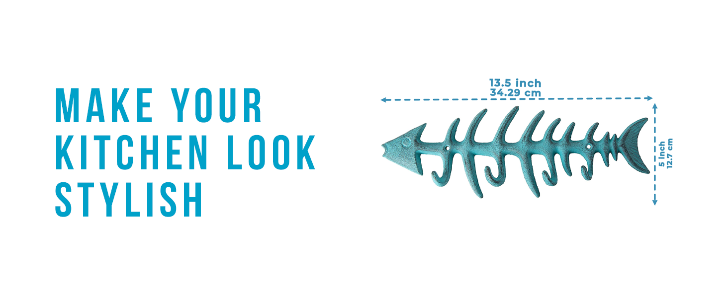 fish bones wall mounted towel rack comfify