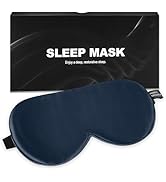 Silk Sleep Mask 100% 22 Momme Mulberry, Sleep Eye Mask for Women Men, Blackout Blindfold with Adj...