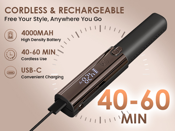 rechargeable curling iron cordless usb travel hair straightener flat iron hair straightener