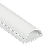 D-Line TV Wire Hider, Half Round Cord Cover for Wall Mount TV, Hinged One-Piece Raceway, Paintabl...