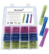 Heat Shrink Butt Connectors Kit - MuHize 200 PCS Automotive Marine Electrical Connectors Kit (3 C...