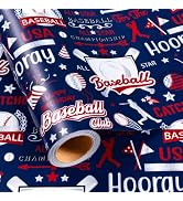 Yarcony Baseball Wrapping Paper Roll - 17in x 16.5ft,Sports Birthday Gift Wrapping Paper for Boys...