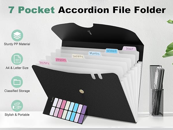 7 pocket expanding file folder