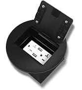 KYHSHJ Standard Outlets Recessed Circular Floor Socket Kit with 2 * 20A Receptacle,4.8A*2 USB-A P...