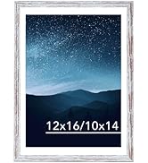 JCJMY 12x16 Picture Frame Rustic White with 10x14 Mat for 30 x 40cm Diamond Art Painting, Display...