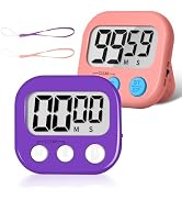 ZILLEEN Classroom Timer for Kids Teachers 2 Pack Digital Timers, Purple & Pink