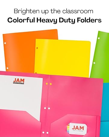 brighten up classroom colorful heavy duty folders pink folder jam paper 3 hole punch orange yellow