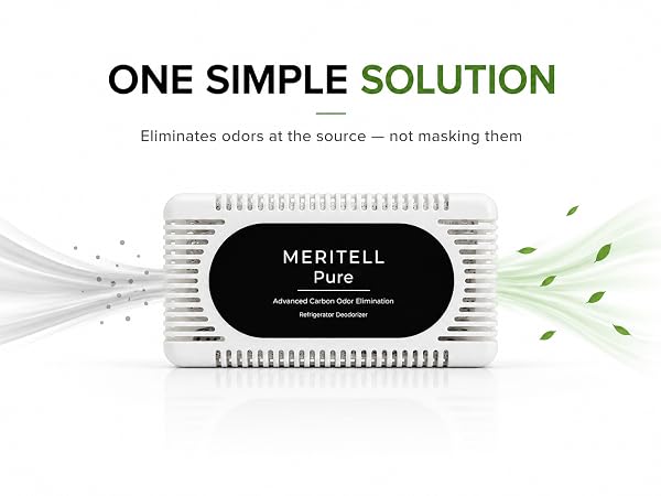 Meritell Pure deodorizer with airflow visualization removing fridge odors