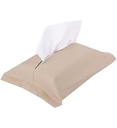Car Tissue Holder – PU Leather Tissue Case for Console, Sun Visor & Headrest, Fits 10” Soft Pack ...