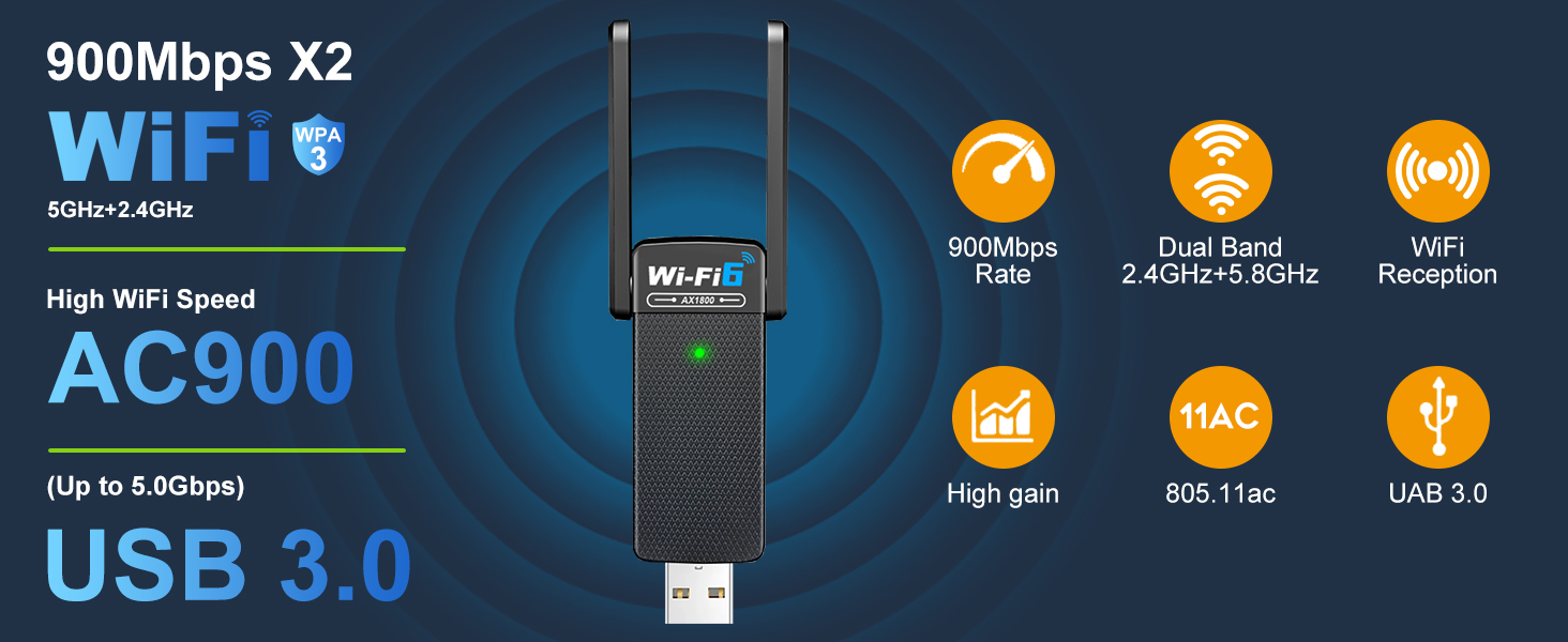 Wireless USB WiFi6 Adapter