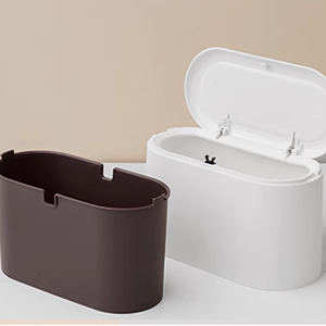 Mini Trash Can with Lid - Removable Small Garbage Can
