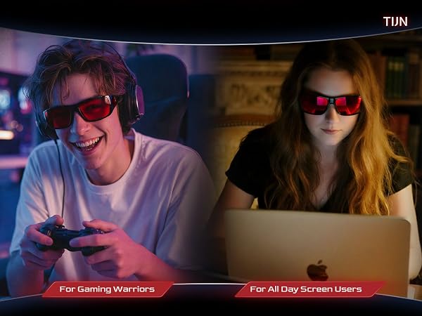 TIJN Sonia Red Blue Light Glasses Gaming Eyeglasses
