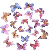 Glitter Butterfly Hair Clips, 20 PCS Double Layer Thin Gauze Hair Clips for Girls Women Butterfly...