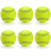 Tebery 6 Pack 12 Inch Sports Fastpitch Softballs Official Size and Weight, Unmarked & Leather Cov...