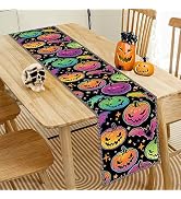 Halloween Table Runner, 72 Inch Halloween Runners for Tables, Pumpkin Bat Halloween Decorations f...