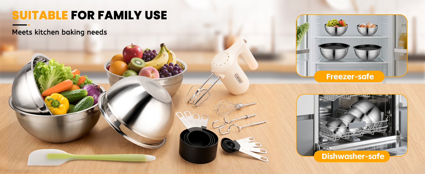 Hand Mixer Electric Heldhand With Bowls Set