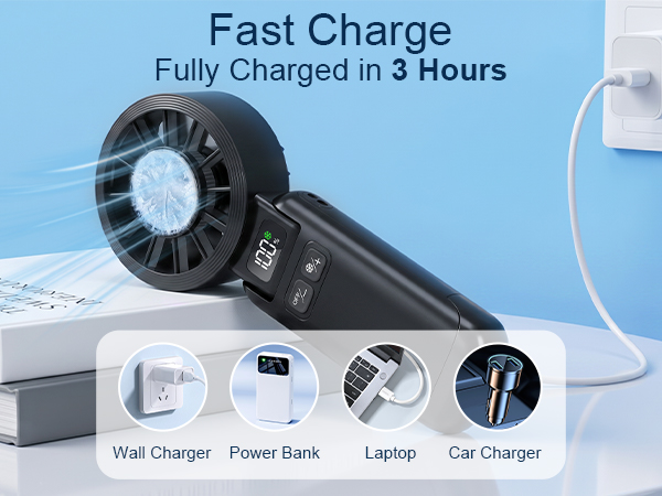 handheld fan black