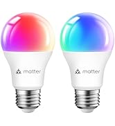 ANWIO 2-Pack Smart Light Bulbs 8.5W (60W Replacement) A19 E26 LED Bulb Compatible with SmartThing...