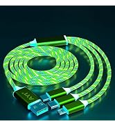 AYI 3 in 1 Multi Connectors Charger Cable Micro USB/Type C PD Fast Charging Cord Visible Green LE...
