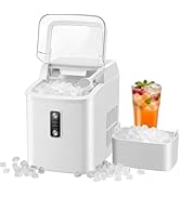 NEWBULIG Nugget Ice Makers Countertop, Portable Nugget Ice Machine, Ready in 6 Mins, 24lbs in 24H...