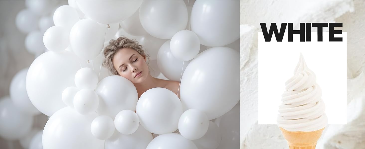 White balloons