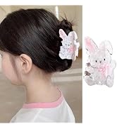 Easter Bunny Hair Claw Clips - Cute Spring Hair Accessories with Pink Rabbit Design for Women - 1...