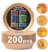 200pcs Air Fryer Disposable Paper Liner, Non-Stick Disposable Air Fryer Parchment Paper Liners, B...