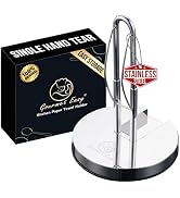 Single Hand Tear Paper Towel Holder, Anti-Slip Kitchen Towels Stand, Adjustable for Various Roll ...