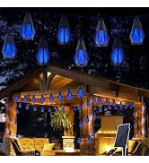 Solar String Lights for Outside, 21Ft Solar Patio Lights with 10 Flickering Flame Light Bulbs, Wa...