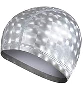 Ewanda store Solid Color Waterproof Swim Caps with PU Coat for Long Hair Swimming Cap Bathing Hat...