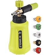 M MINGLE Foam Cannon for Pressure Washer, Car Foam Sprayer with 1/4 Inch Quick Connector, Wide Mo...