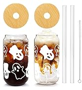 ANOTION Halloween Mug - Halloween Decorations Indoor Halloween Coffee Cups Ghost Decor with Bambo...