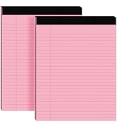 2pcs Legal Pads 8.5 x 11,Notepads 8.5 x 11 Inch, 30 Sheets/Pack, Pink Note Pads Clear Print Writi...