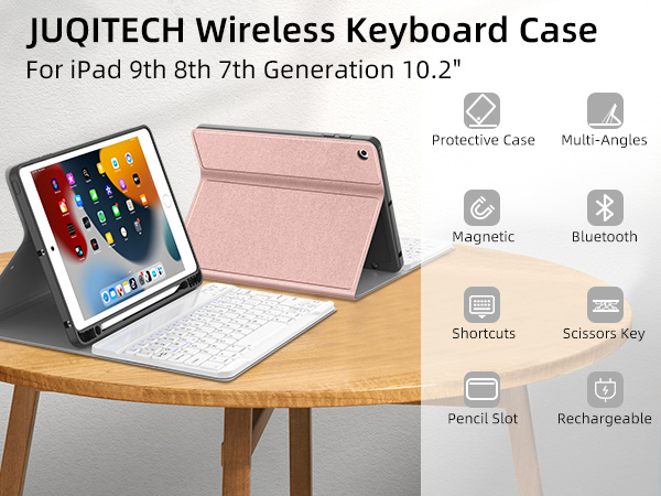 Keyboard Case for iPad 9th 8th 7th Generation 10.2 2021/2020/2019