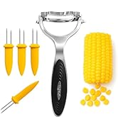 Corn Peeler Tool Set, Stainless Steel Corn Kernel Remover with Serrated Blade, Ergonomic Non-Slip...