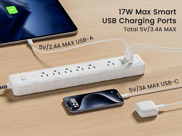17W Max Smart USB Charging Ports
