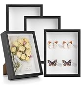 Hacaroa Set of 4 Shadow Box Picture Frame, 8 x 6 Inches Wood Frame Memory Display Case, 1.2 Inch ...
