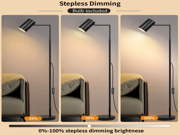 Arc Black Floor Lamp Living Room Timer Stepless Dimmable Height Adjustable Modern Standing Lamps