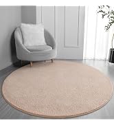 FlyDOIT Round Area Rugs for Bedroom Living Room, 4x4 Beige Super Soft Comfy Thickened Memory-Foam...