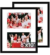FIXSMITH 8x10 Picture Frames Collage Wall Decor, Display 2 Pcs 4x6 Photos with Mat or 1 Pack 8x10...