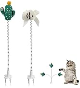 Andiker Cat Interactive Toy, 2Pcs Cat Teaser Wand with Catnip Cat Toys for Indoor Cats with Bell ...