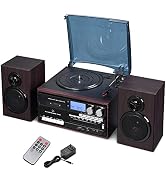AW Vinyl Record Player with Speakers Turntable for Vinyl Records Stereo | System for Home Bluetoo...